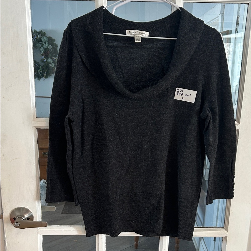 G43. Charcoal Cowl Neck Sweater
